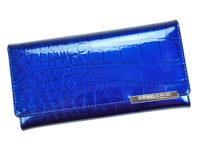 Modrá lesklá kožená peněženka Gregorio BC-100