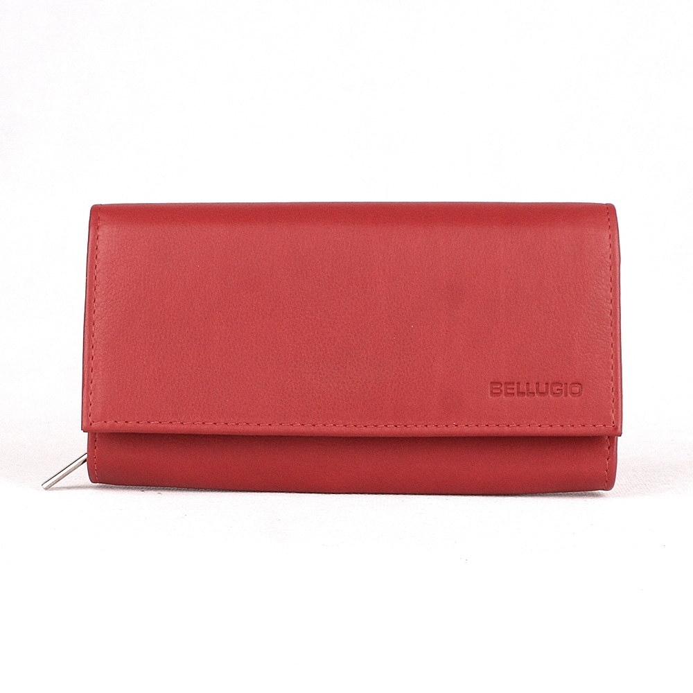 Tmavěčervená matná kožená peněženka BELLUGIO (TD-88R-064M) RFID