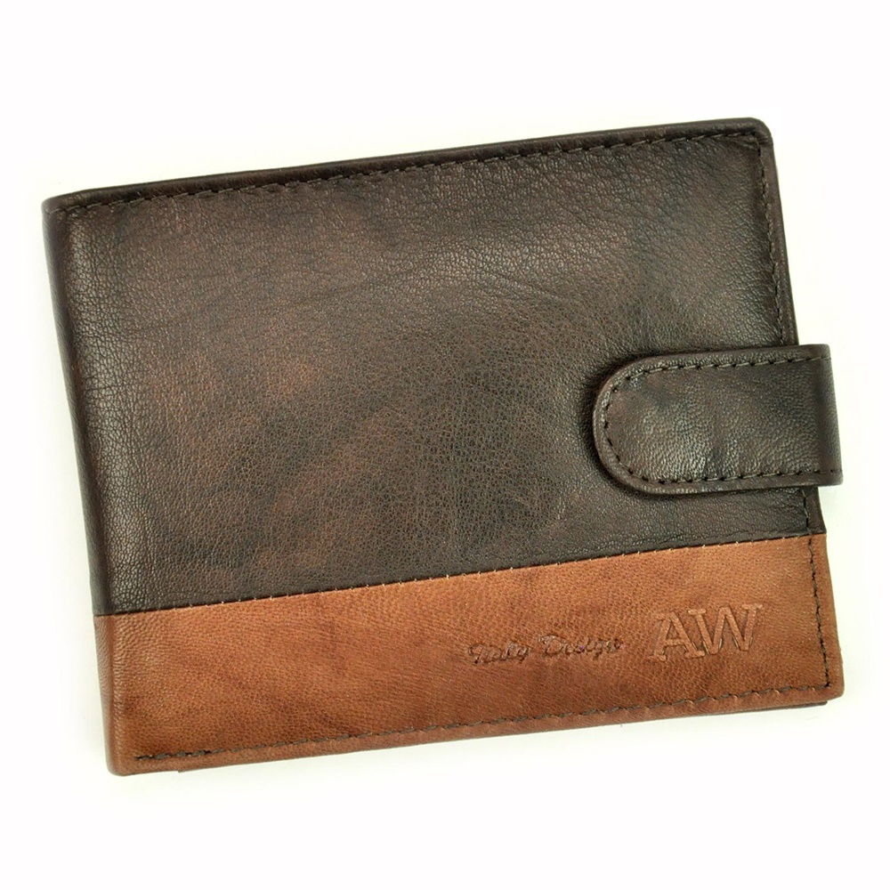 Tmavěhnědá kožená peněženka Always Wild N992L-GA s upínkou + RFID