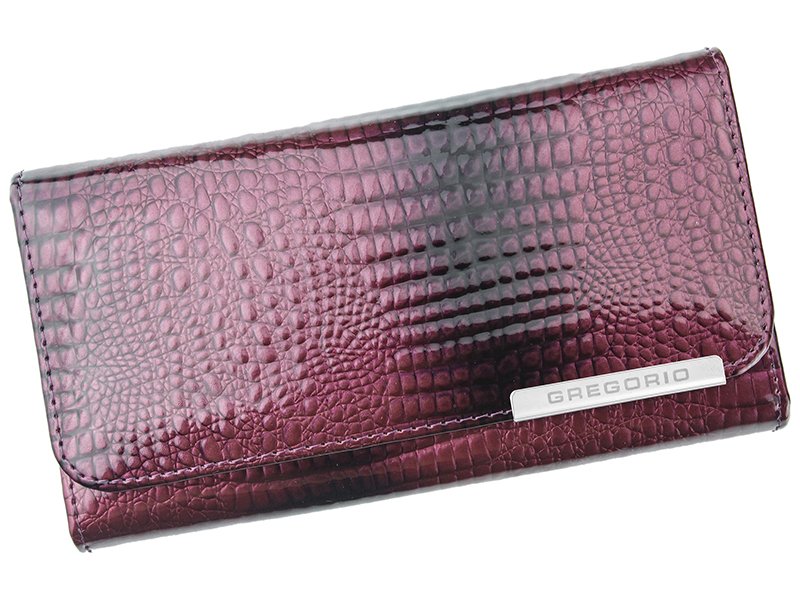 Lesklá fialová kožená peněženka Gregorio GF110