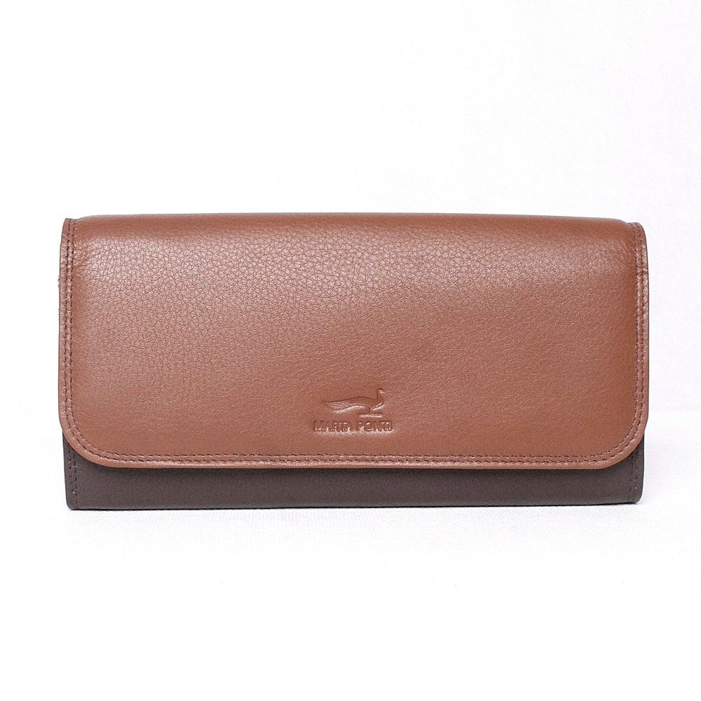 Luxusní hnědá kožená peněženka Marta Ponti no. P040