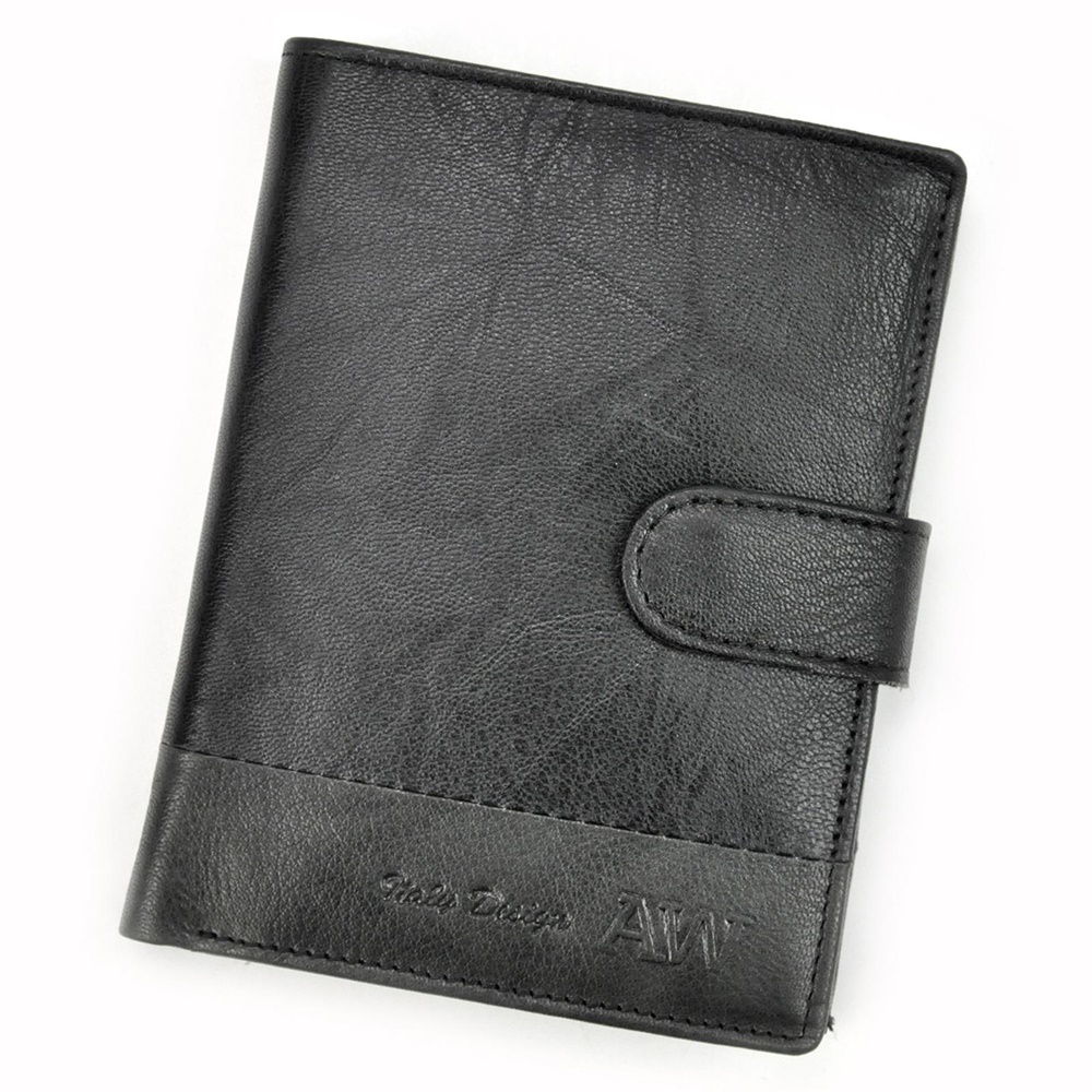 Černá kožená peněženka Wild N4L-GA s upínkou + RFID