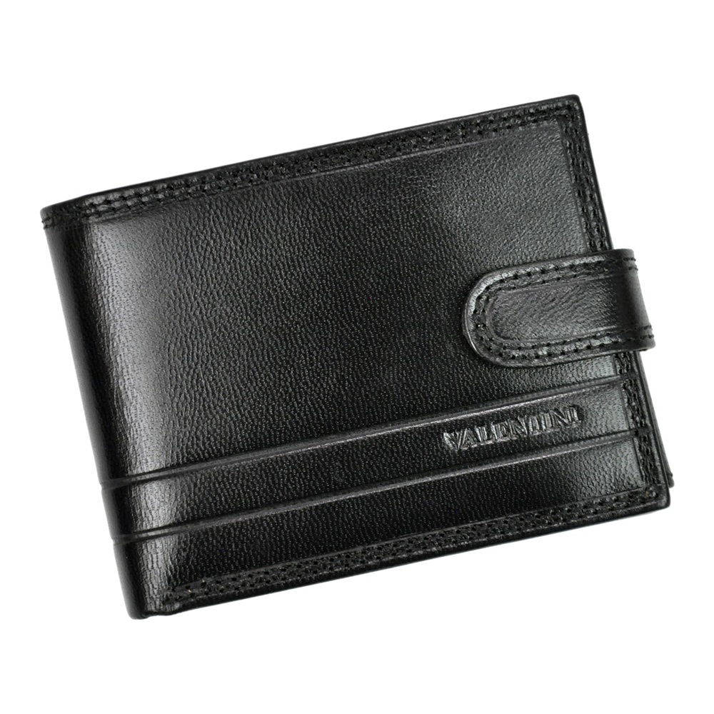Malá černá kožená peněženka Valentini 987-562