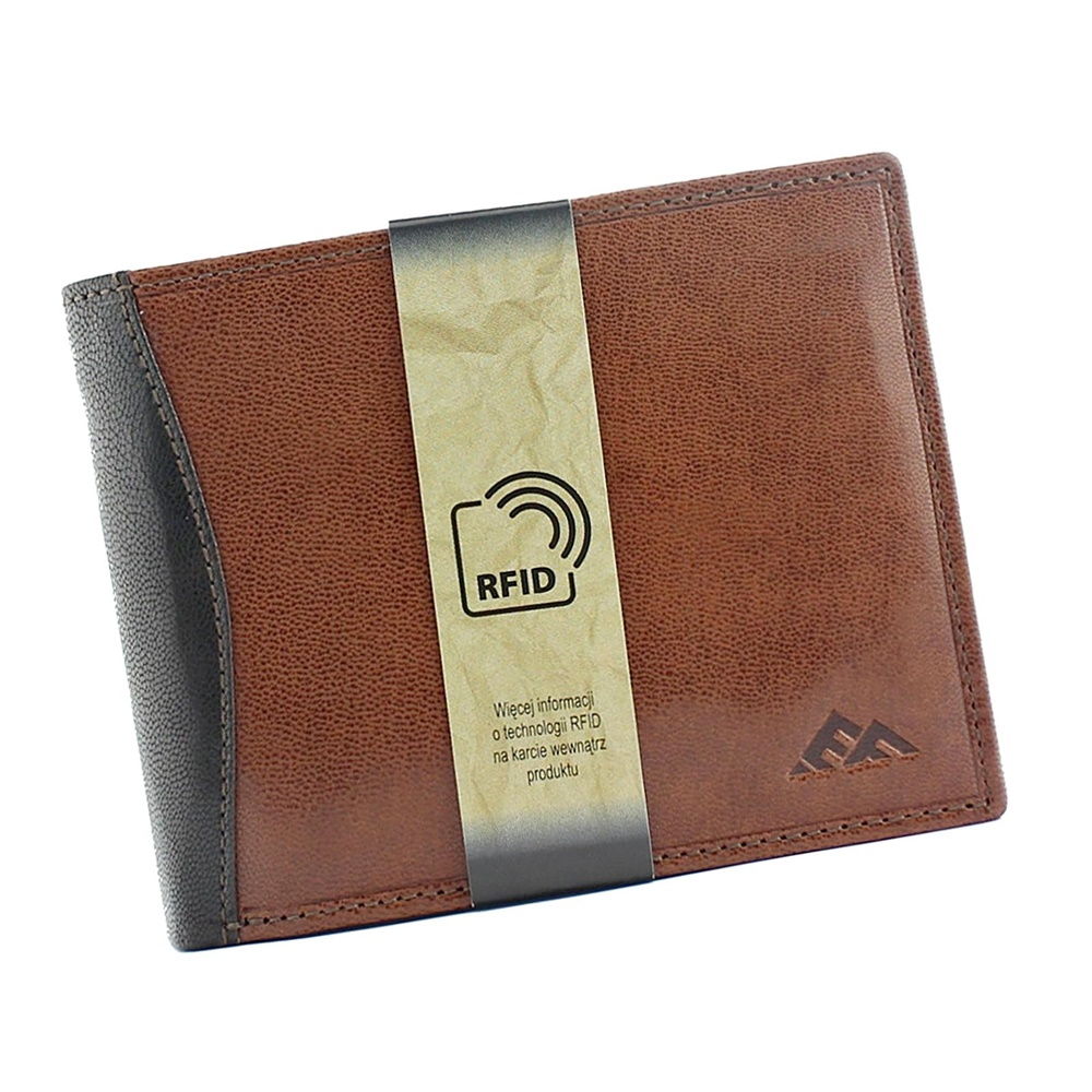 Hnědá podélná kožená peněženka El Forrest 545A + RFID