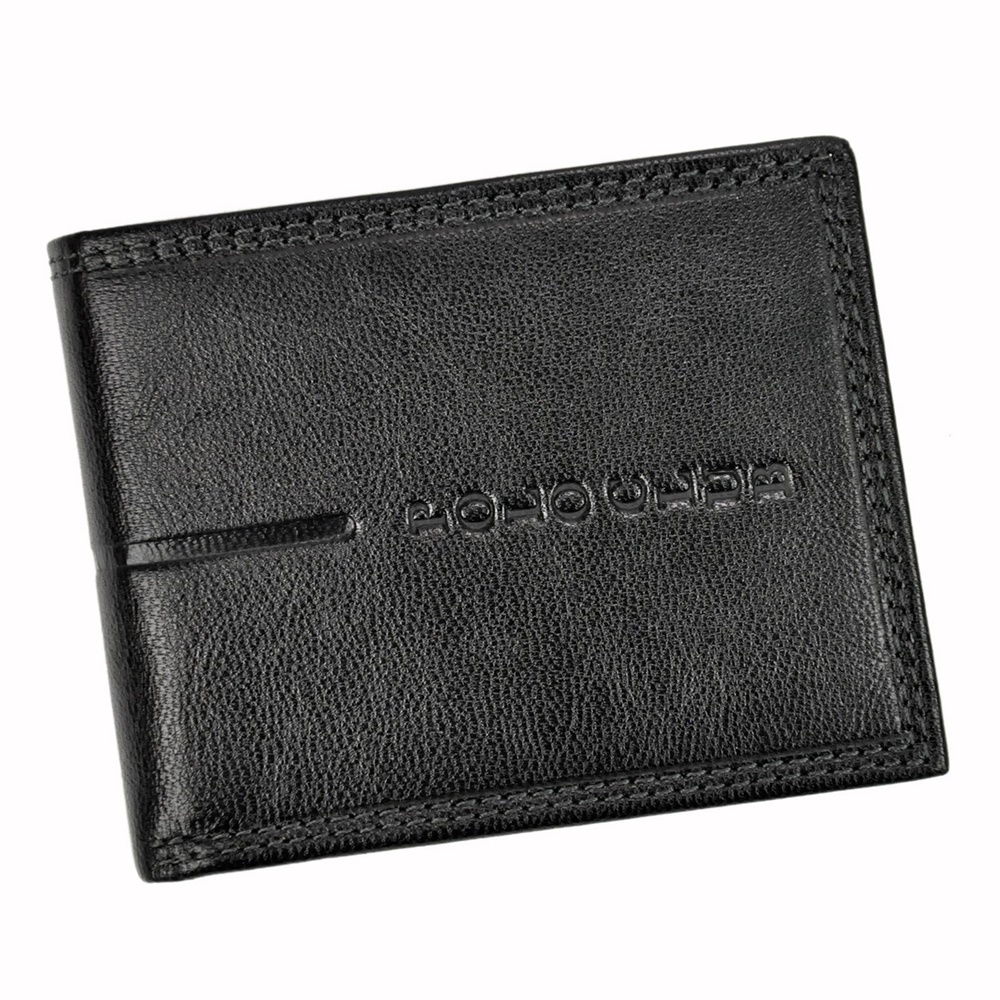 Malá černá kožená peněženka Harvey Miller Polo Club 1530992