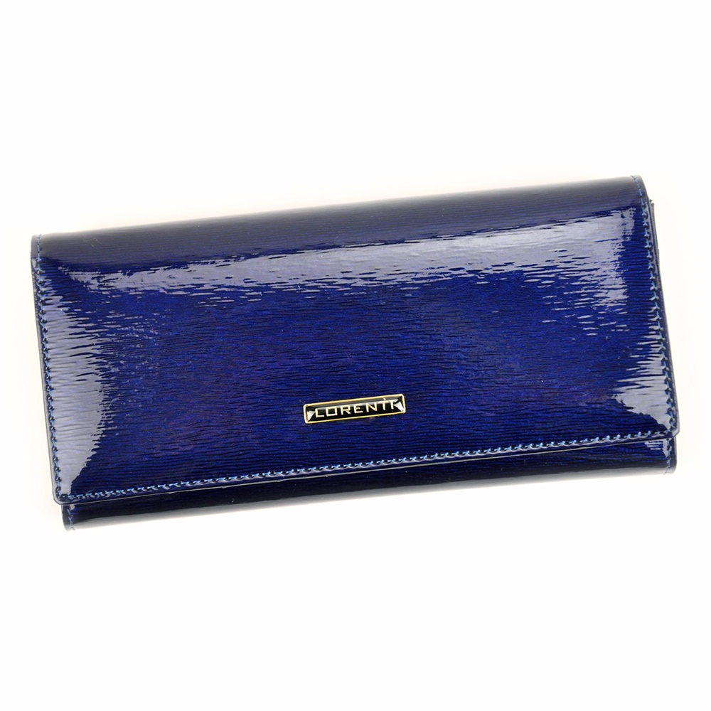 Lesklá kožená modrá peněženka Lorenti 72401-SH