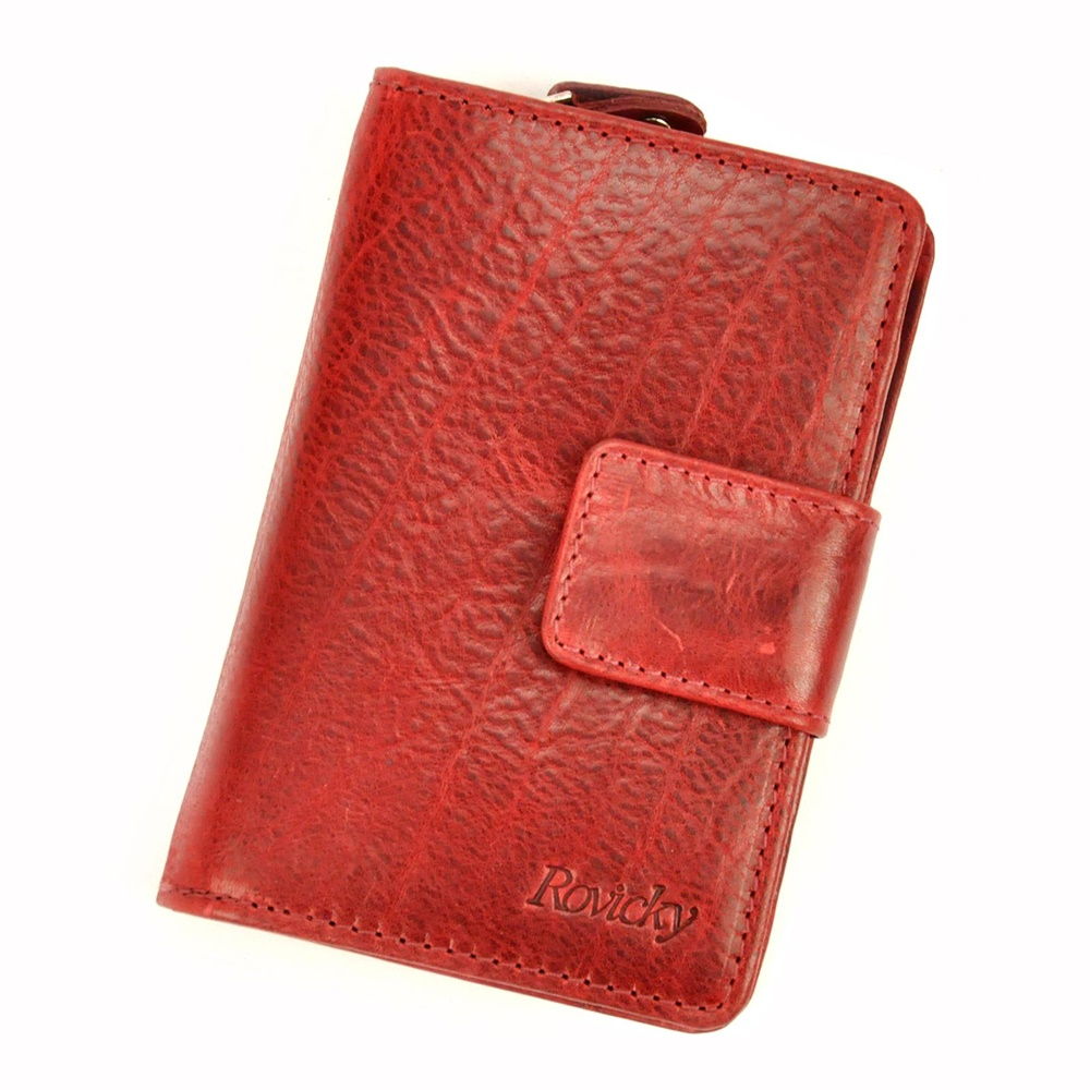 Tmavěčervená kožená peněženka Rovicky N109-VIT