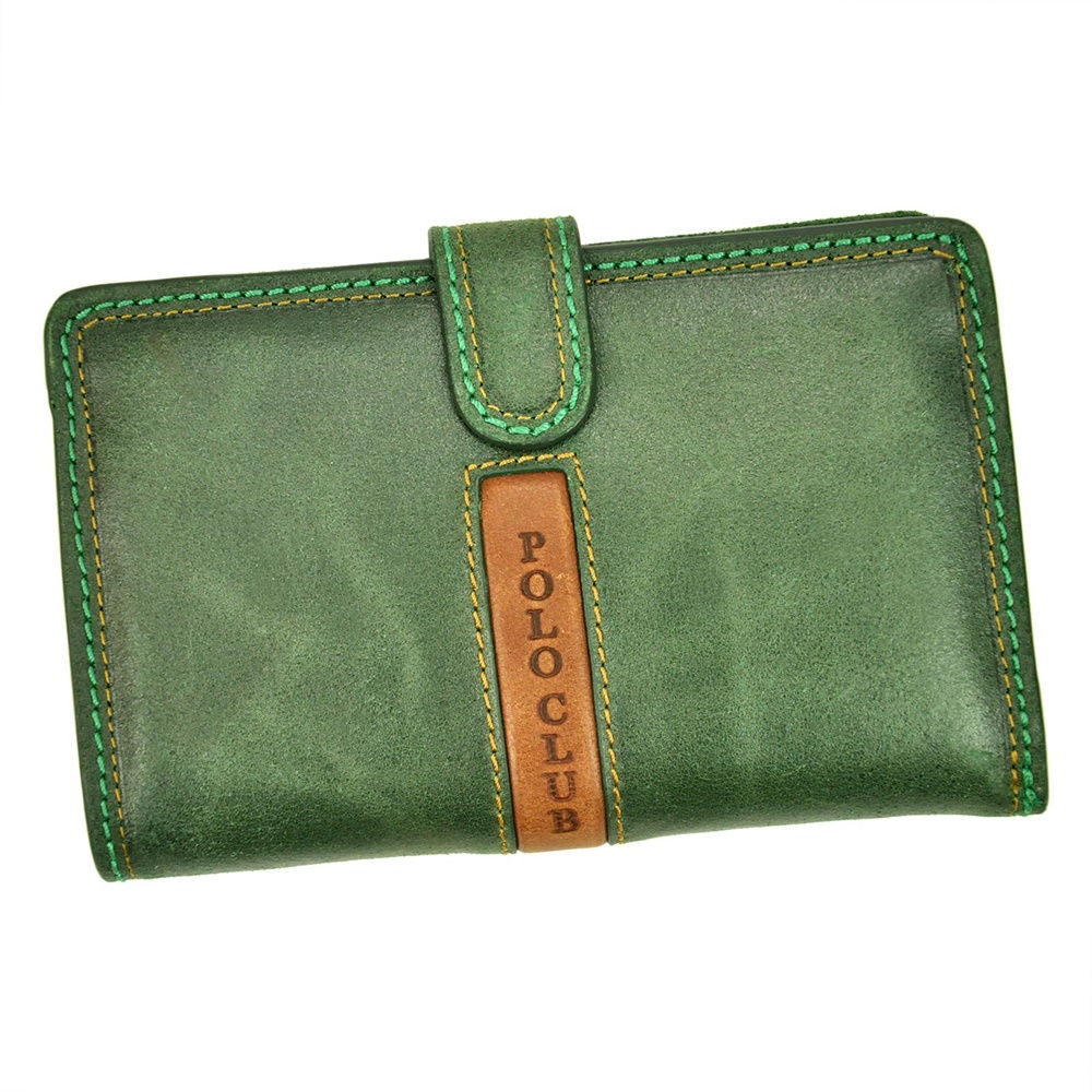 Zelená kožená peněženka Harvey Miller Polo Club 1529ST01
