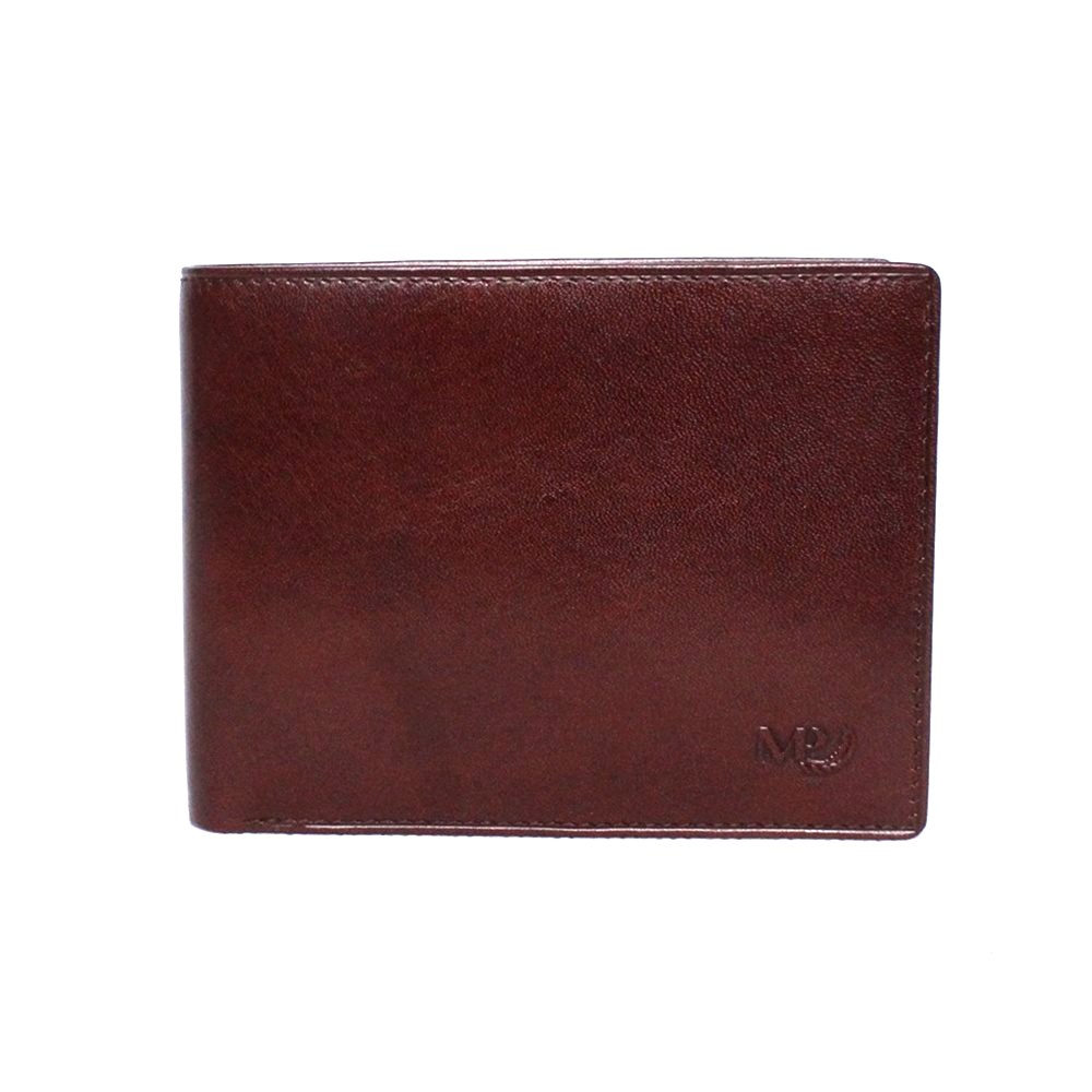 Luxusní tmavěhnědá hladká kožená peněženka Marta Ponti no. B202