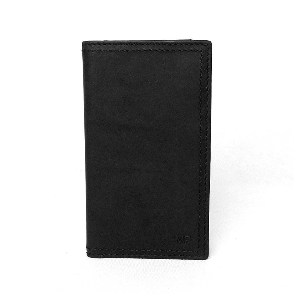 Luxusní černá hladká kožená dokladovka/peněženka Marta Ponti no. 019