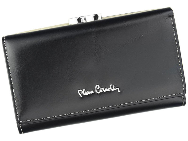 Tmavěmodro-béžová kožená peněženka Pierre Cardin 01 LINE 108