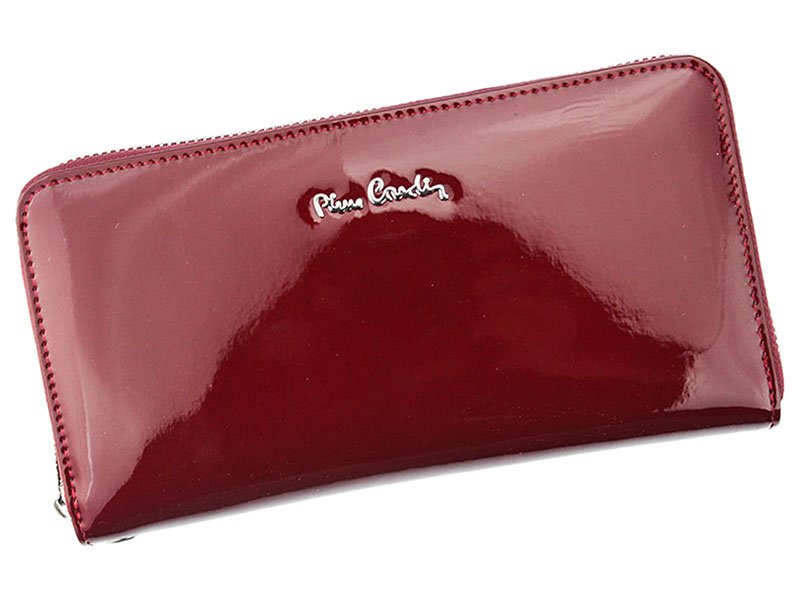 Celozipová kožená lesklá červená peněženka Pierre Cardin 05 LINE 119