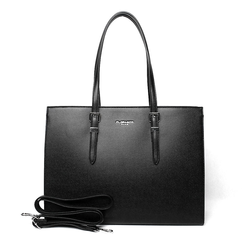 Černá velká elegantní kabelka na rameno FLORA&CO X8022