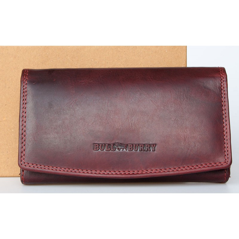Bytelná celokožená tmavěčervená peněženka Bull Burry + RFID