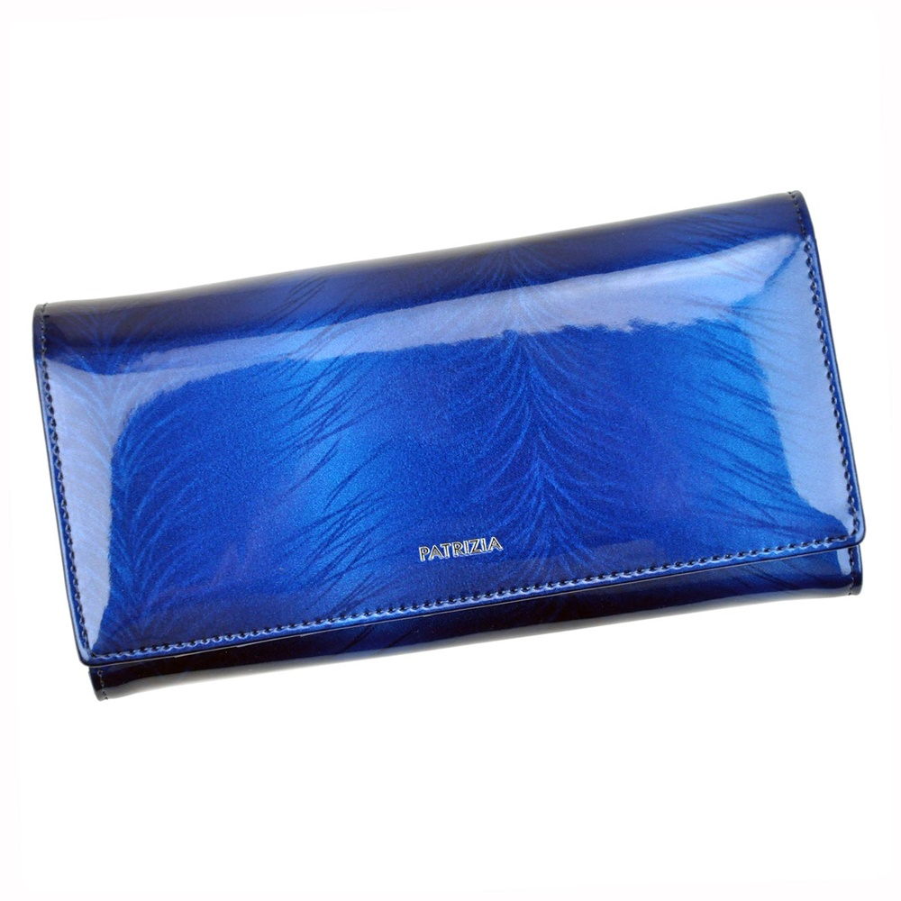Modrá lesklá kožená peněženka Patrizia Piu FF-100