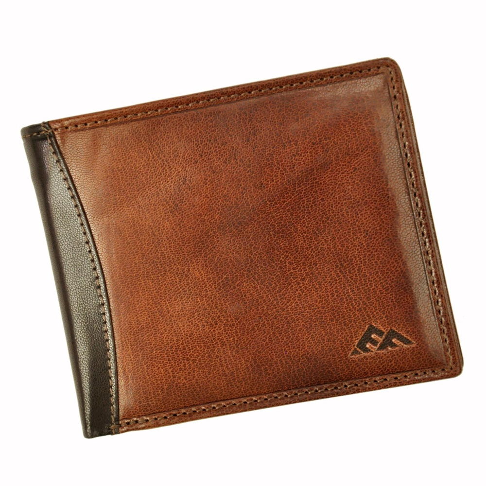 Hnědá podélná kožená peněženka El Forrest 556A + RFID