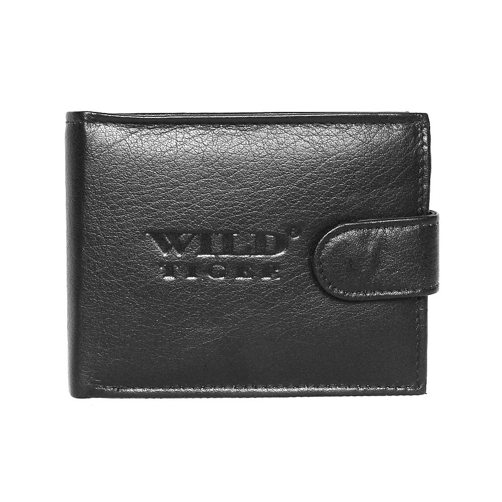 Černá kožená peněženka Wild Tiger AMW-01-032
