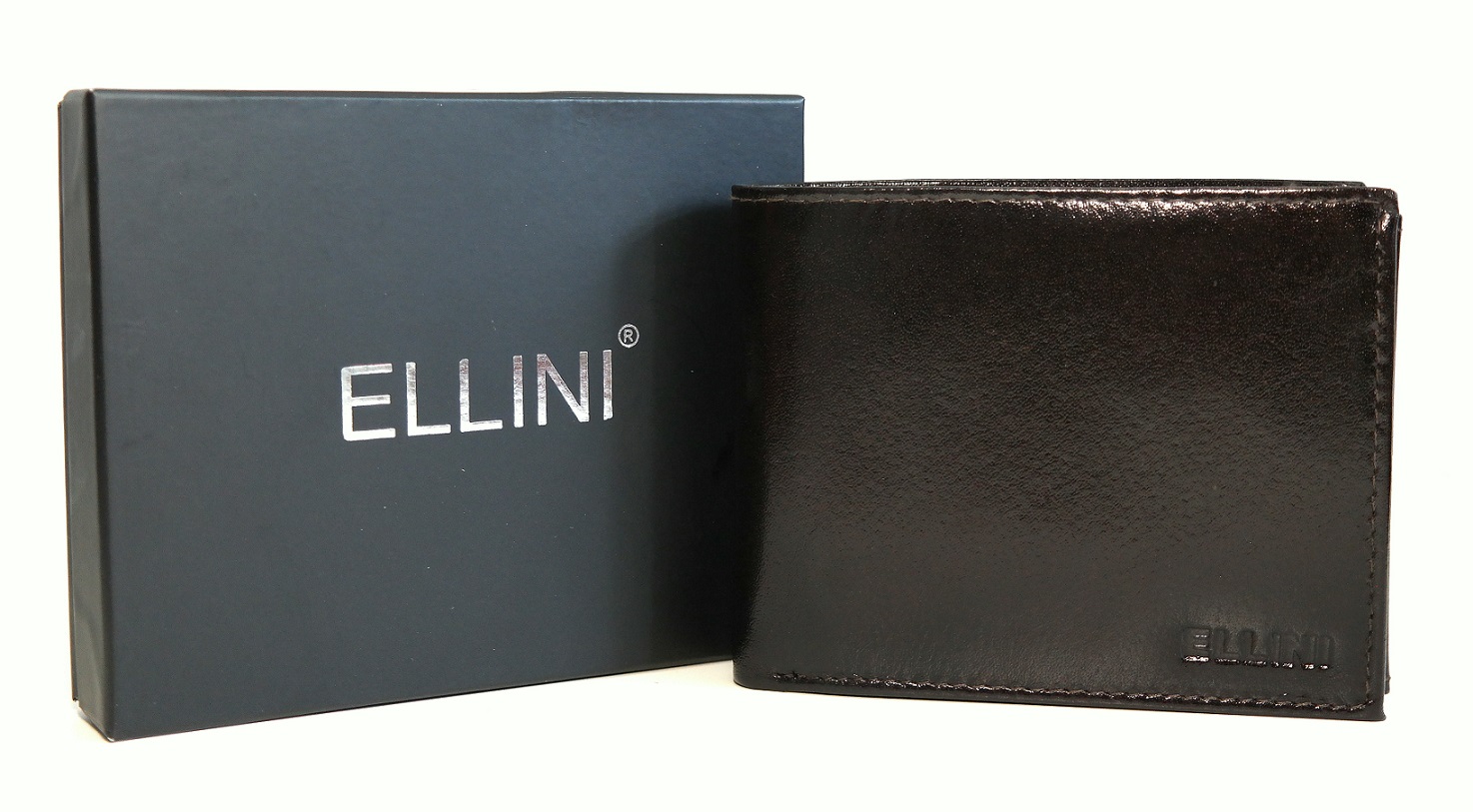 Tmavěhnědá kožená peněženka ELLINI (TM-51-032A)