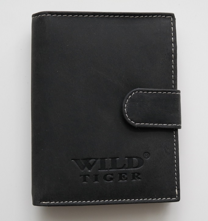Černá kožená peněženka Wild Tiger (AM-28-072)