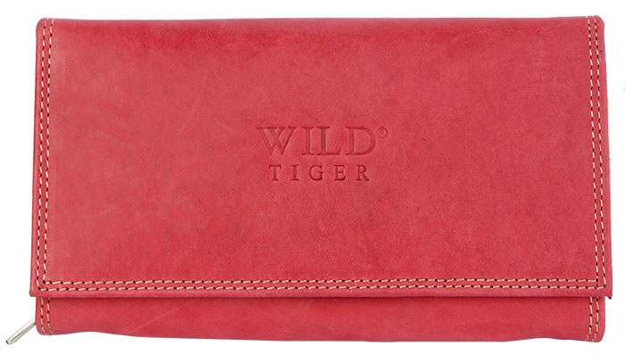 Červená kožená peněženka Wild Tiger