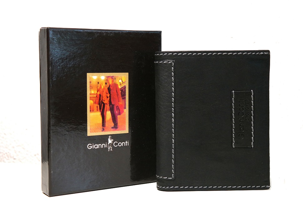 Luxusní černá kožená peněženka Gianni Conti no. 997117 
