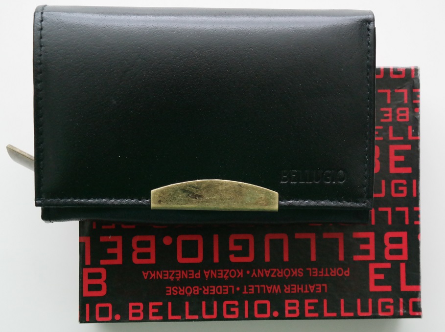 Černá kožená peněženka BELLUGIO