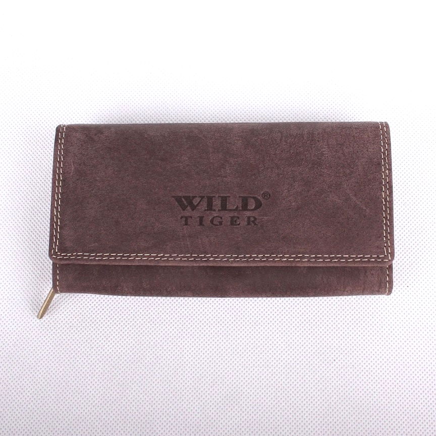 Hnědá kožená peněženka Wild Tiger XL