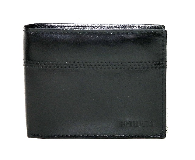 Černá kožená peněženka BELLUGIO mírně lesklá