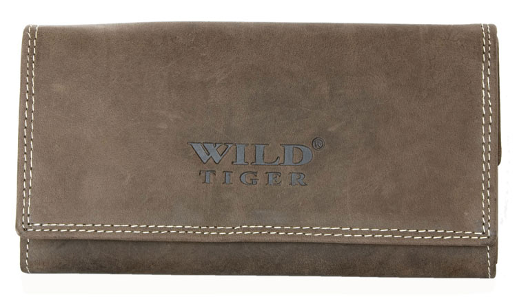 Hnědá kožená peněženka Wild Tiger