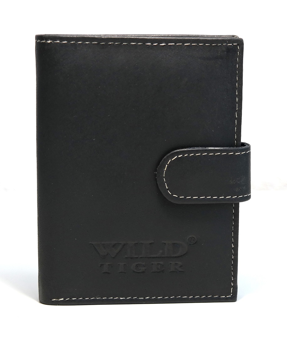Černá kožená peněženka Wild Tiger (AM-28-73)
