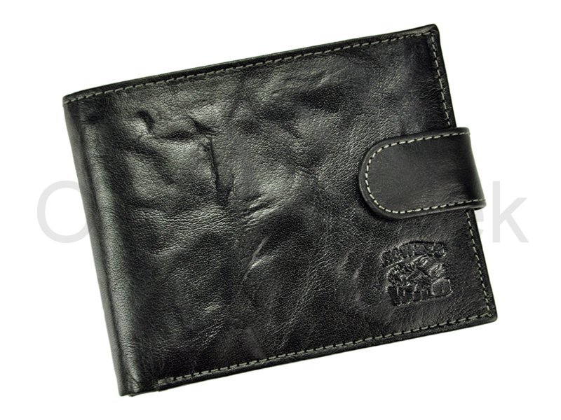 Černá kožená peněženka Always Wild N992L-BC se štírem s upínkou