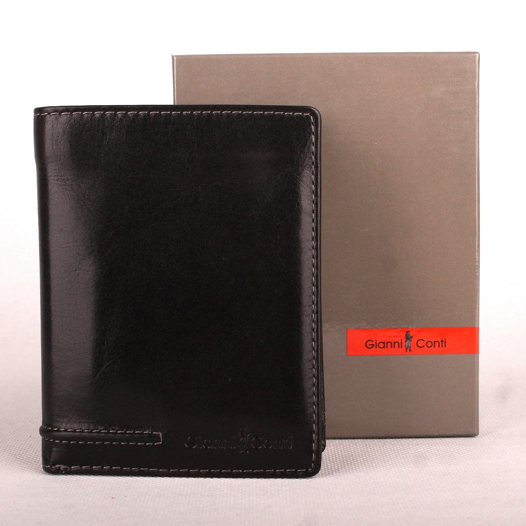 Černá kožená luxusní peněženka Gianni Conti no. 707117