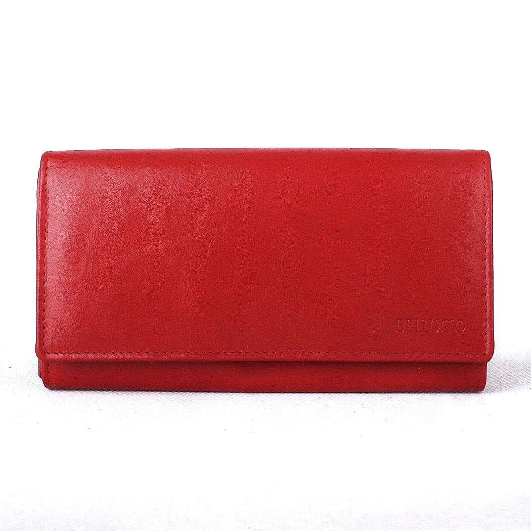 Červená matná kožená peněženka BELLUGIO (AD-10-063M) NEW