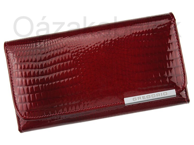 Lesklá červená kožená peněženka Gregorio GF110