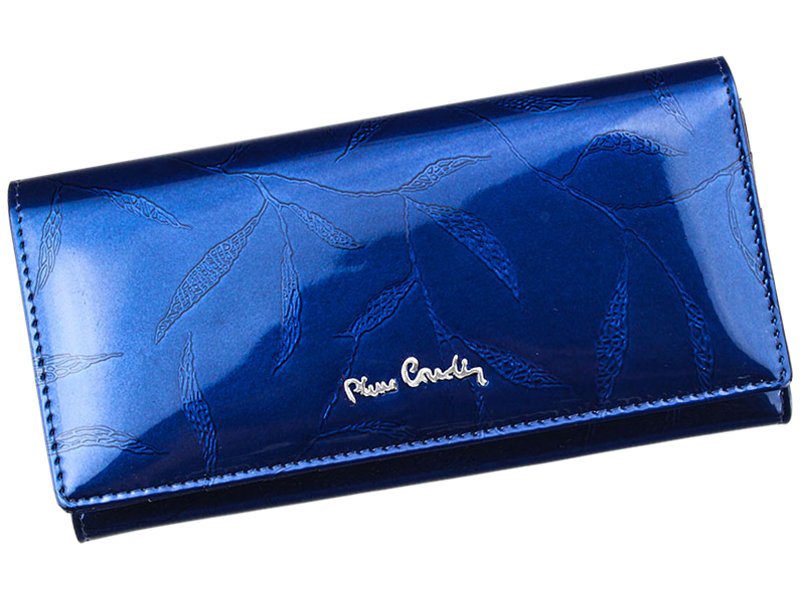 Modrá lesklá kožená peněženka Pierre Cardin LEAF 106