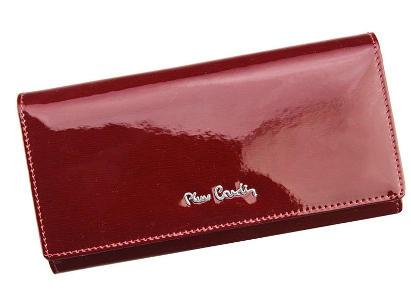 Červená lesklá kožená peněženka Pierre Cardin 05 LINE 106