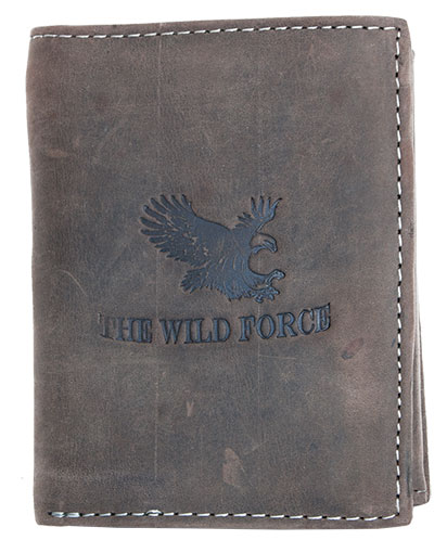 Šedohnědá kožená peněženka Born to be Wild s orlem