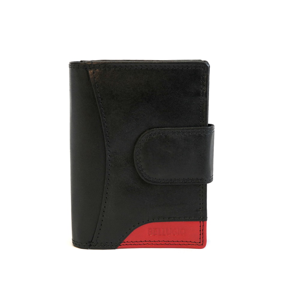 Černo-červená kožená peněženka Bellugio no. 257