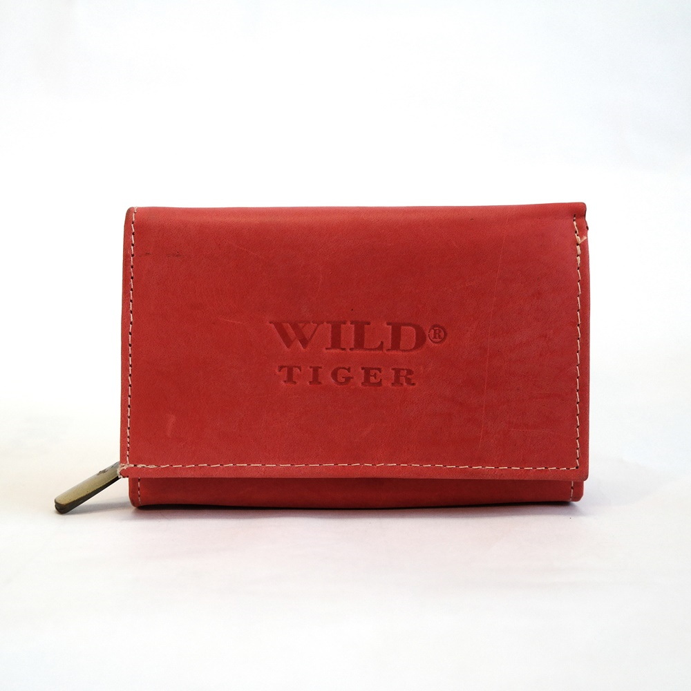 Červená kožená peněženka Wild Tiger no. 68