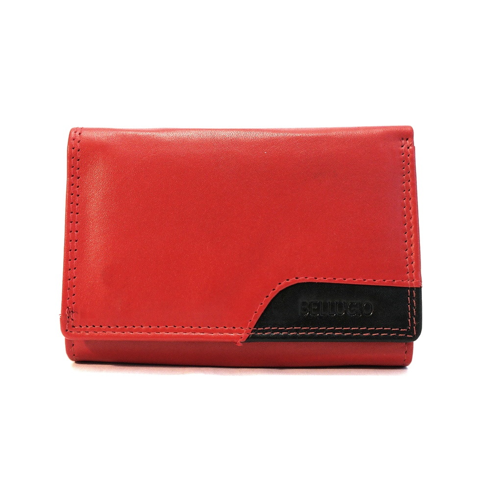 Červeno-černá kožená peněženka Bellugio no. 68