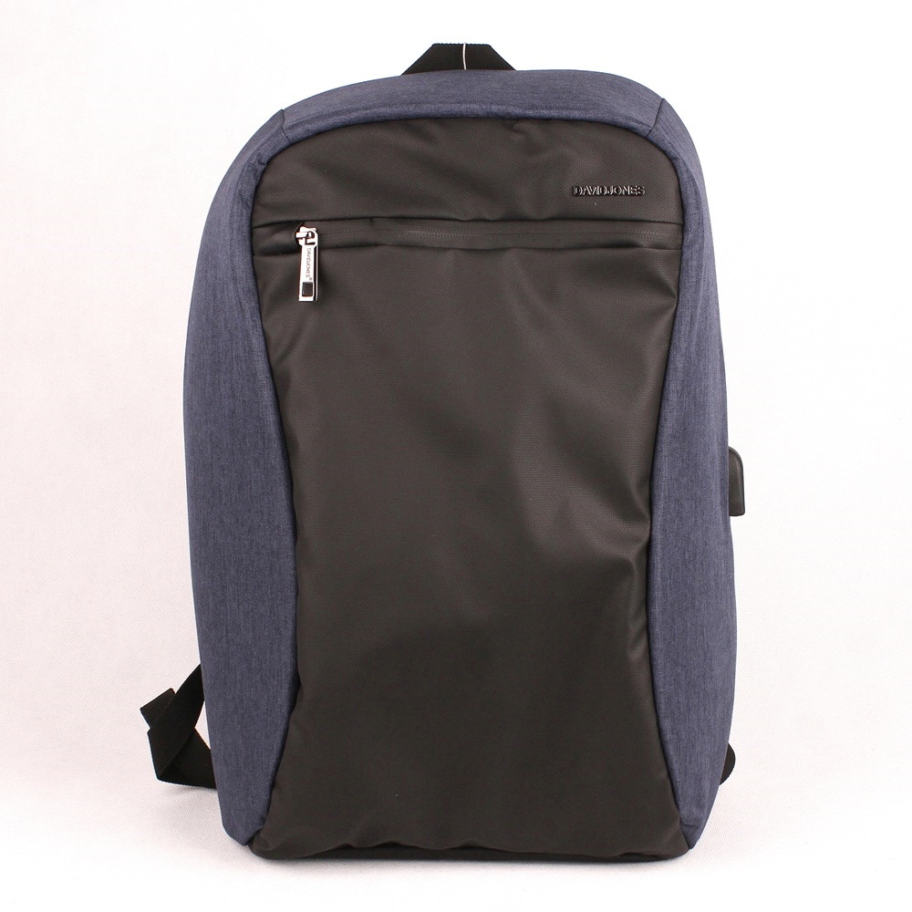 Velký zpevněný modrý batoh David Jones PC-033 s obsahem cca. 20l s USB