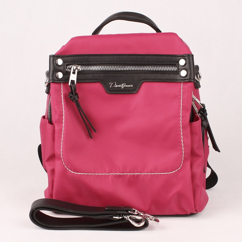 Růžovočervený středně velký batoh / kabelka na rameno David Jones 5977-2