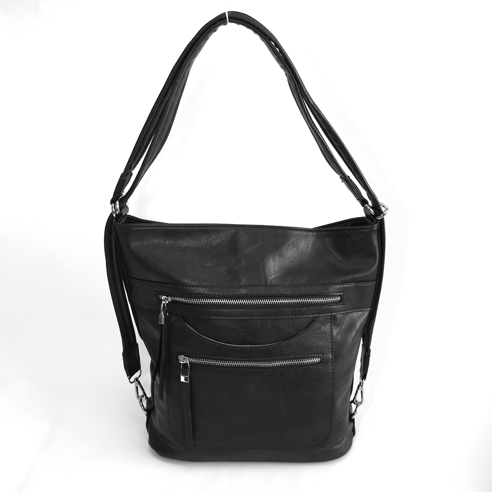 Černá kabelka na rameno a batoh ROMINA & CO D136
