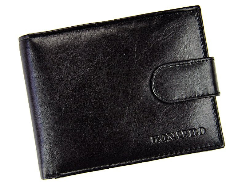 Černá kožená peněženka Ronaldo RM-02L-CFL