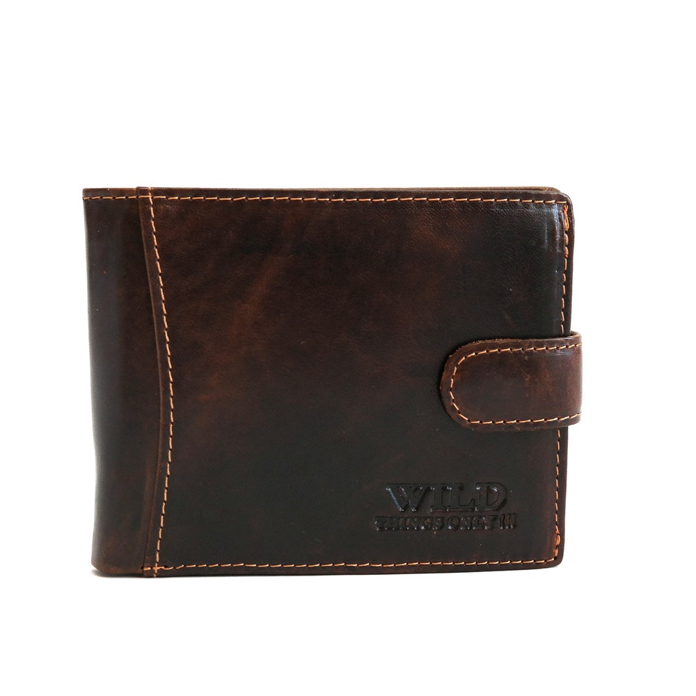 Tmavěhnědá kožená peněženka Wild Things Only 5503