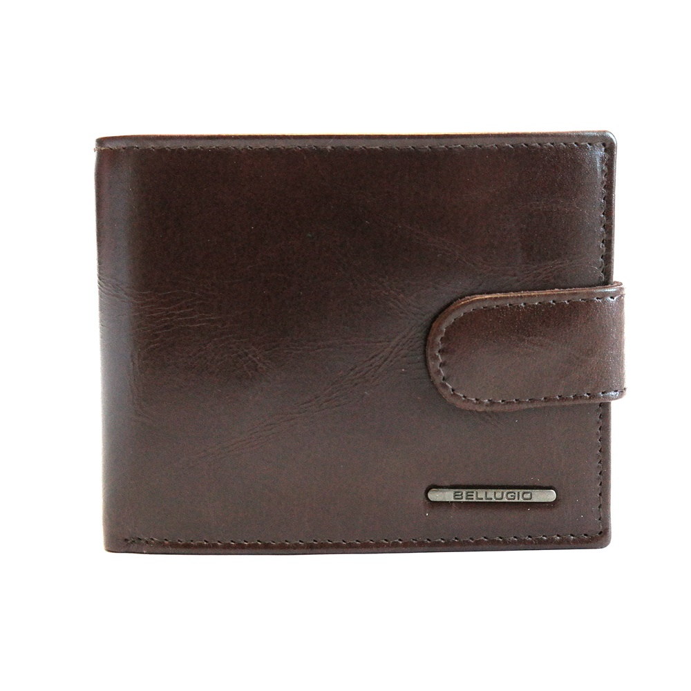 Tmavěhnědá kožená peněženka BELLUGIO (AM-21-032)