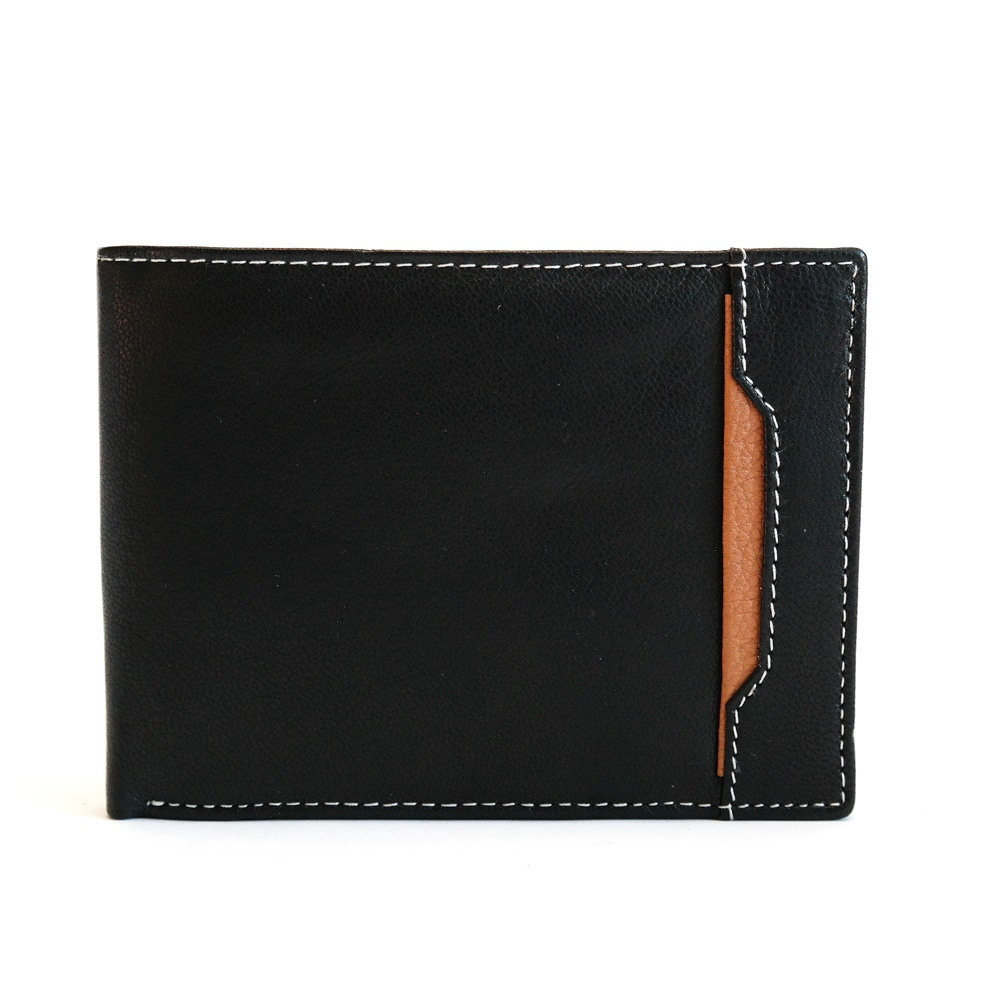 Černá/hnědá kožená peněženka BELLUGIO (GM-81A-033)