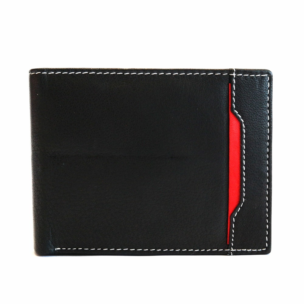 Černá/červená kožená peněženka BELLUGIO (GM-81A-033)