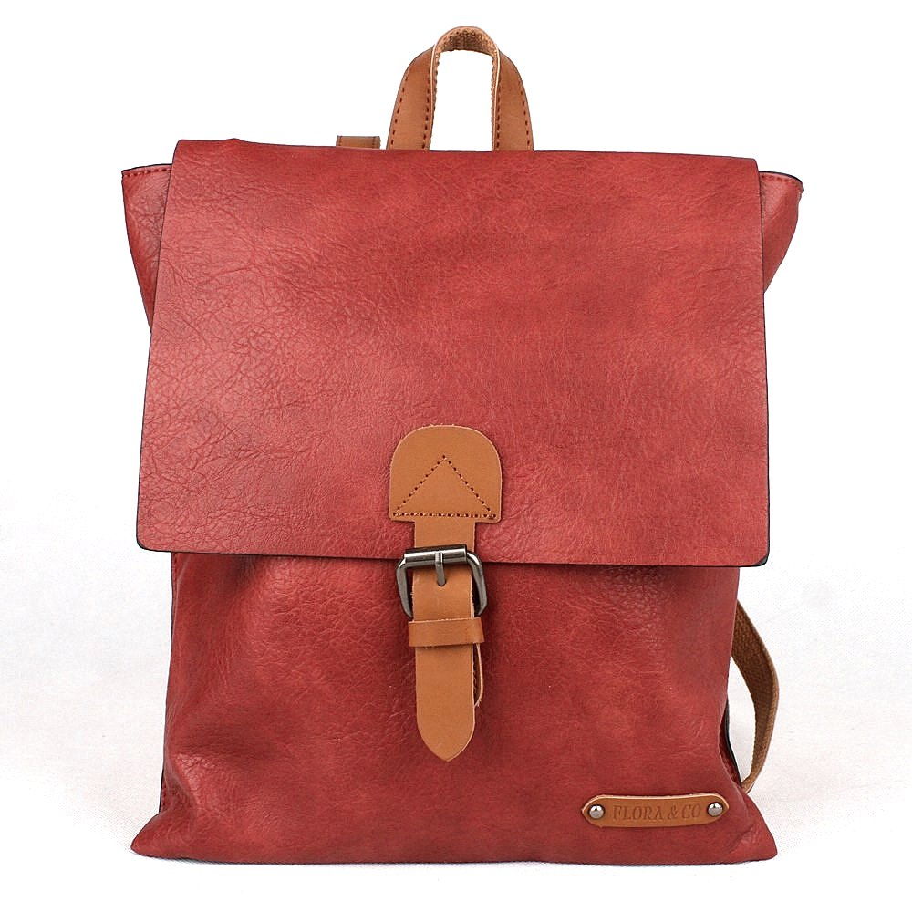 Malý městský tmavěčervený batoh FLORA&CO H6771 s obsahem 6l