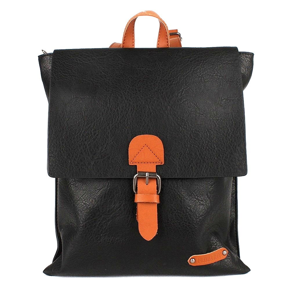 Malý městský černý batoh FLORA&CO H6771 s obsahem 6l